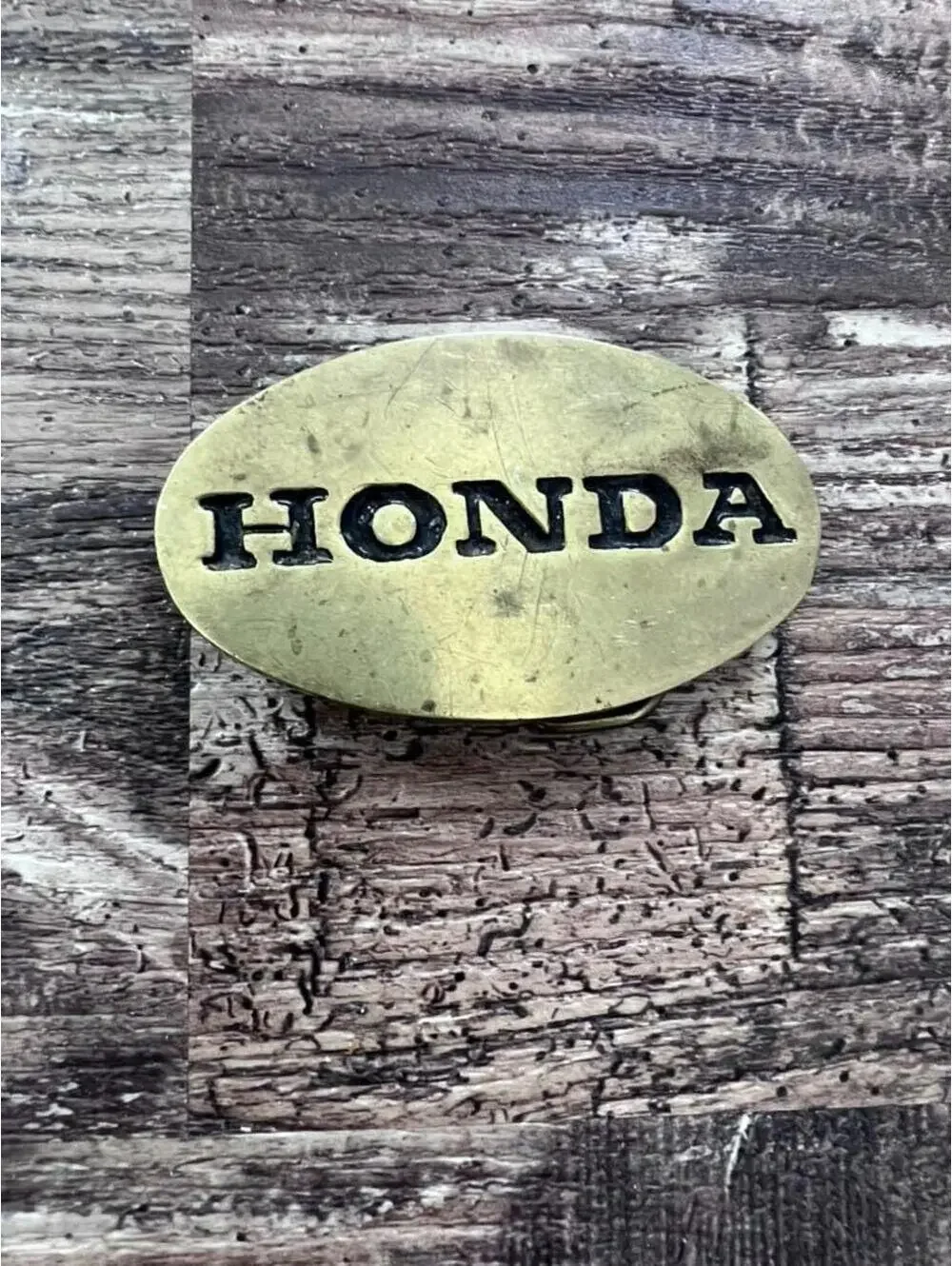 Vintage Honda Solid Brass Belt Buckle, Taiwan ROC, Honda Memorabilia